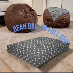 CordaRoy's Chenille Bean Bag Chair/Lounger convertible Full bed