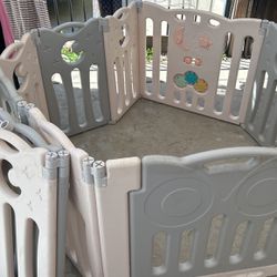 Baby Grey And White Gate Play Area Moon And Star