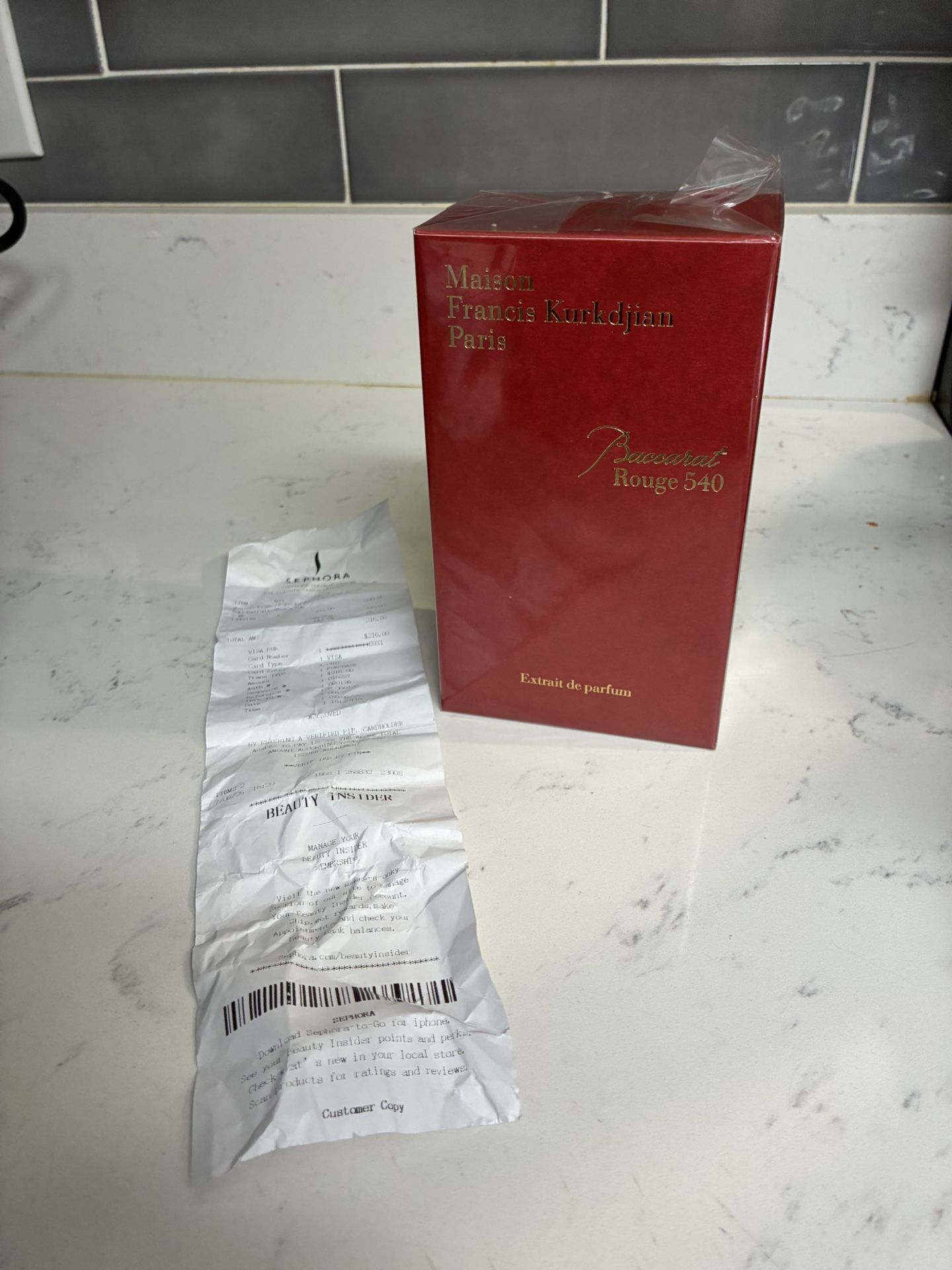 Baccarat Rogue 540 Extrait de Parfum 2.4 Fl Oz. With Receipt