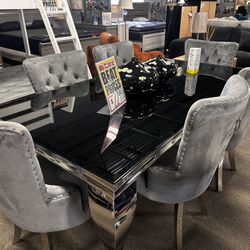 Beautiful Glass Dining Table Set! $1999 🖤📦✨