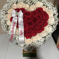 Ramo Buchon Flower Roses Bouquet Rosas Heart Stand 