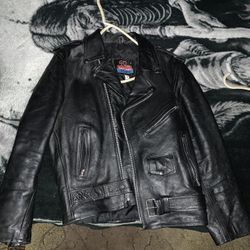 Black leather jacket size 38