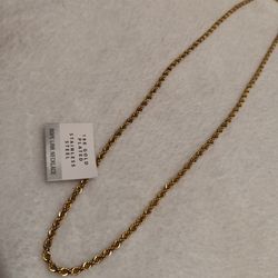 *Real* 18k Gold Plated Stainless Steel Rope Link Necklace 