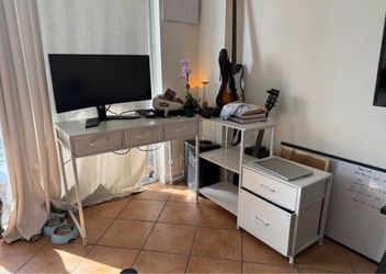 White Desk with Drawers & Shelving – Like New