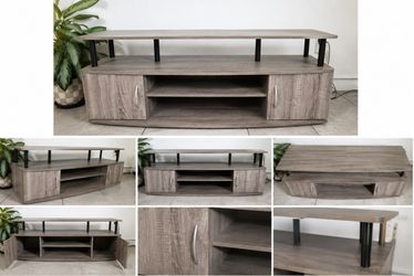 Modern Gray Wood TV Stand