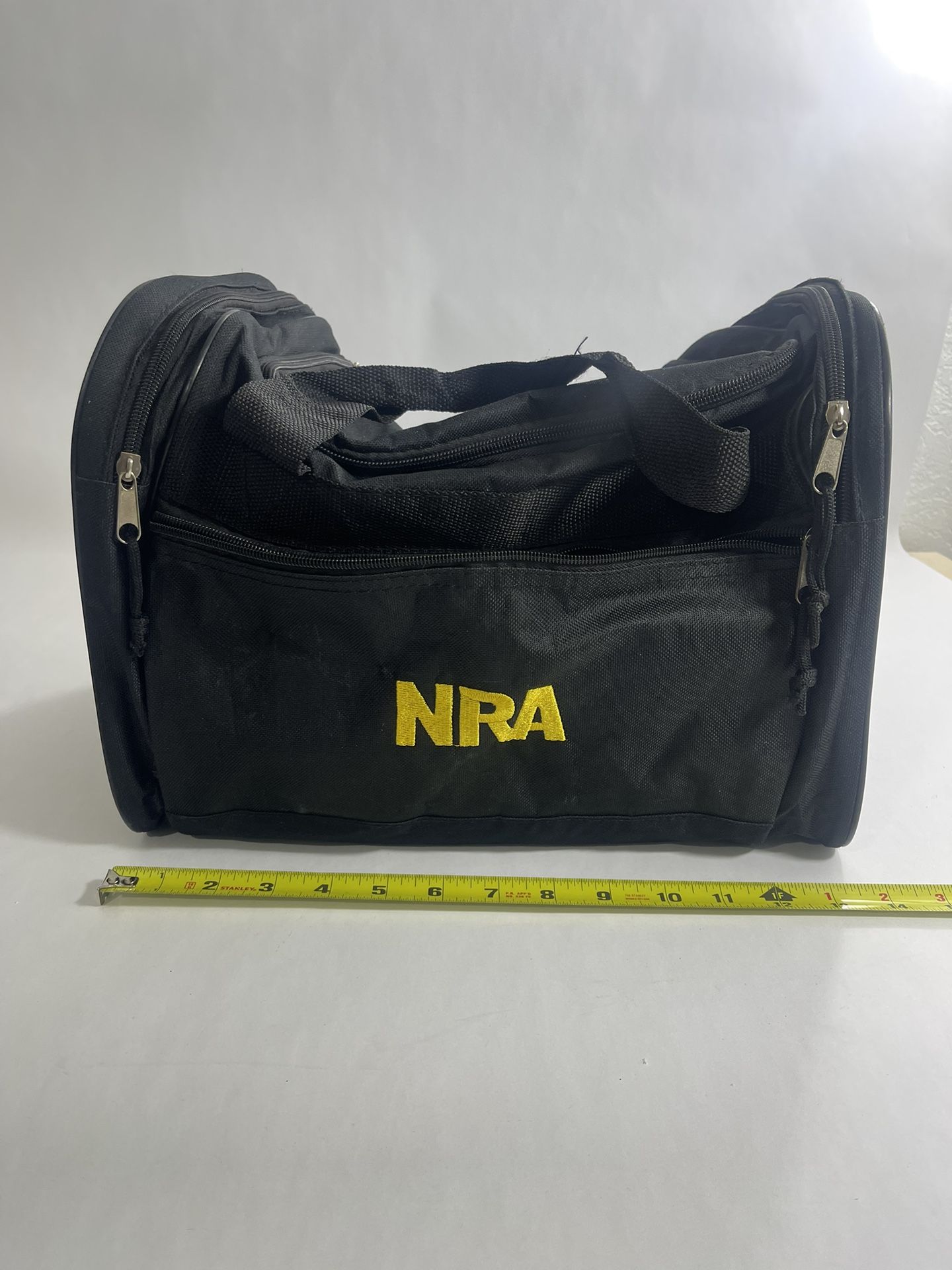 NRA Black  Duffle Bag 14” × 10” × 9” Overnight Travel Weekend Duffel