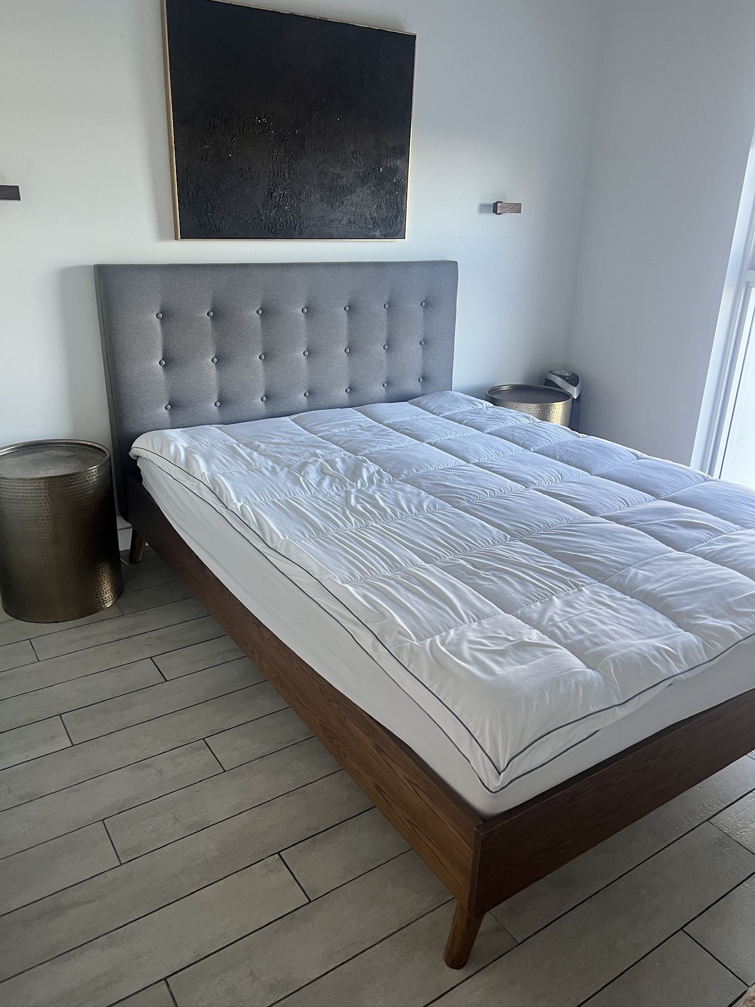 Queen Size Bed frame w/ Upholstered Headboard