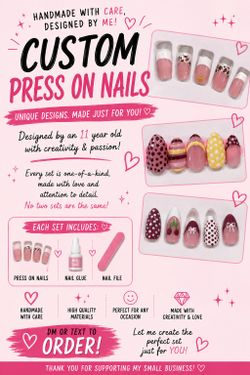Gel Press on nails 💅 Designed by 11 year old