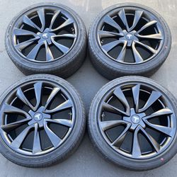 19” Tesla Model 3 factory wheels and tires new satin black