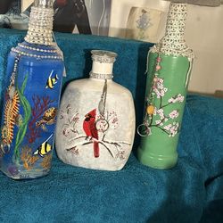Hand painted insence bottles