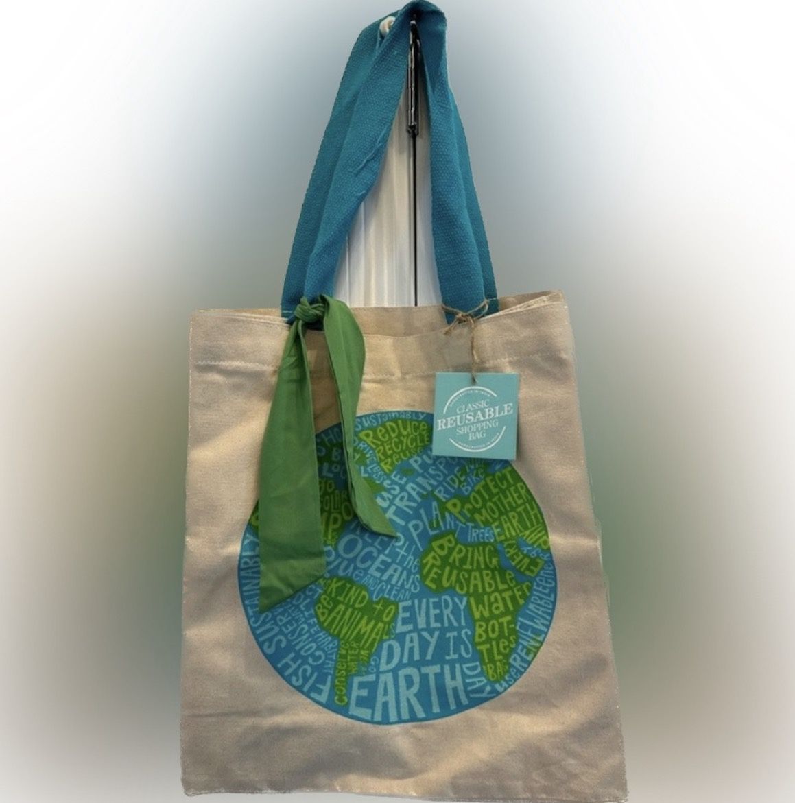 Save The Planet Heavy Weight Canvas Tote Bag, NWT 