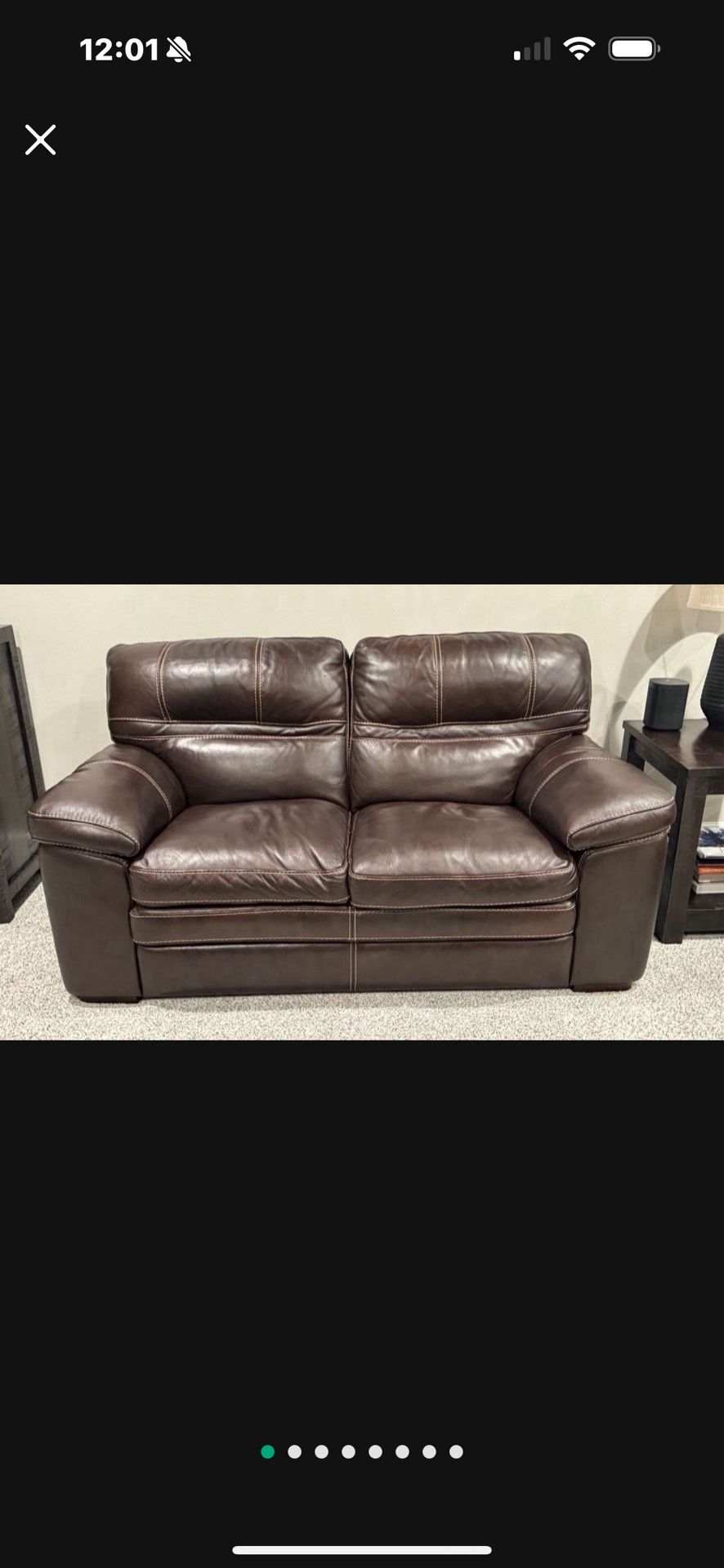 Leather Couch, Loveseat and Ottoman