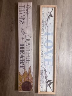 Various home decor signs