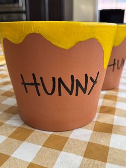 2 Hand-Painted Winnie the Pooh Hunny Pots