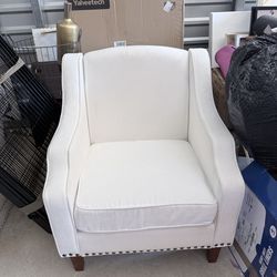 Pair of Cream Accent Chairs – Modern Upholstered Armchairs