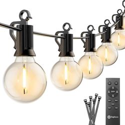 NEW Outdoor String Lights 38FT W/ Remote - 15 Waterproof Bulbs - Brightown