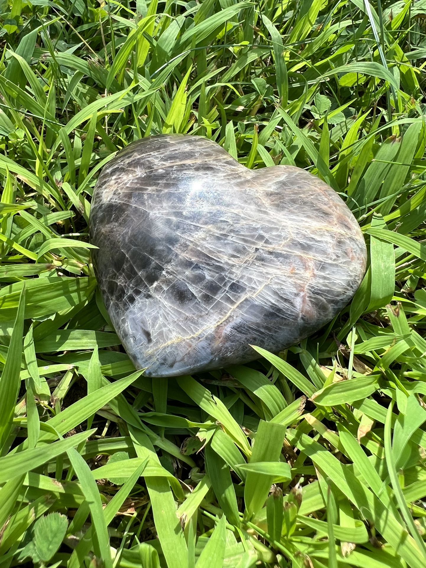 Black Moonstone Heart