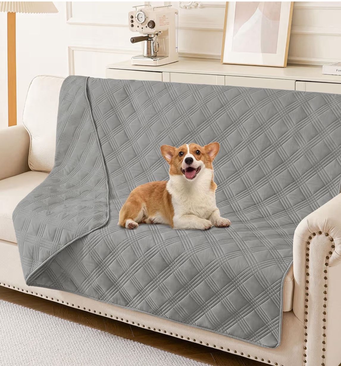 Waterproof Reversible Pet Blanket – Couch Protector (52”x82”, Grey)