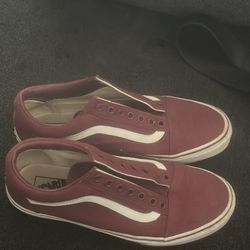 No Lace Maroon Vans In Great Condition