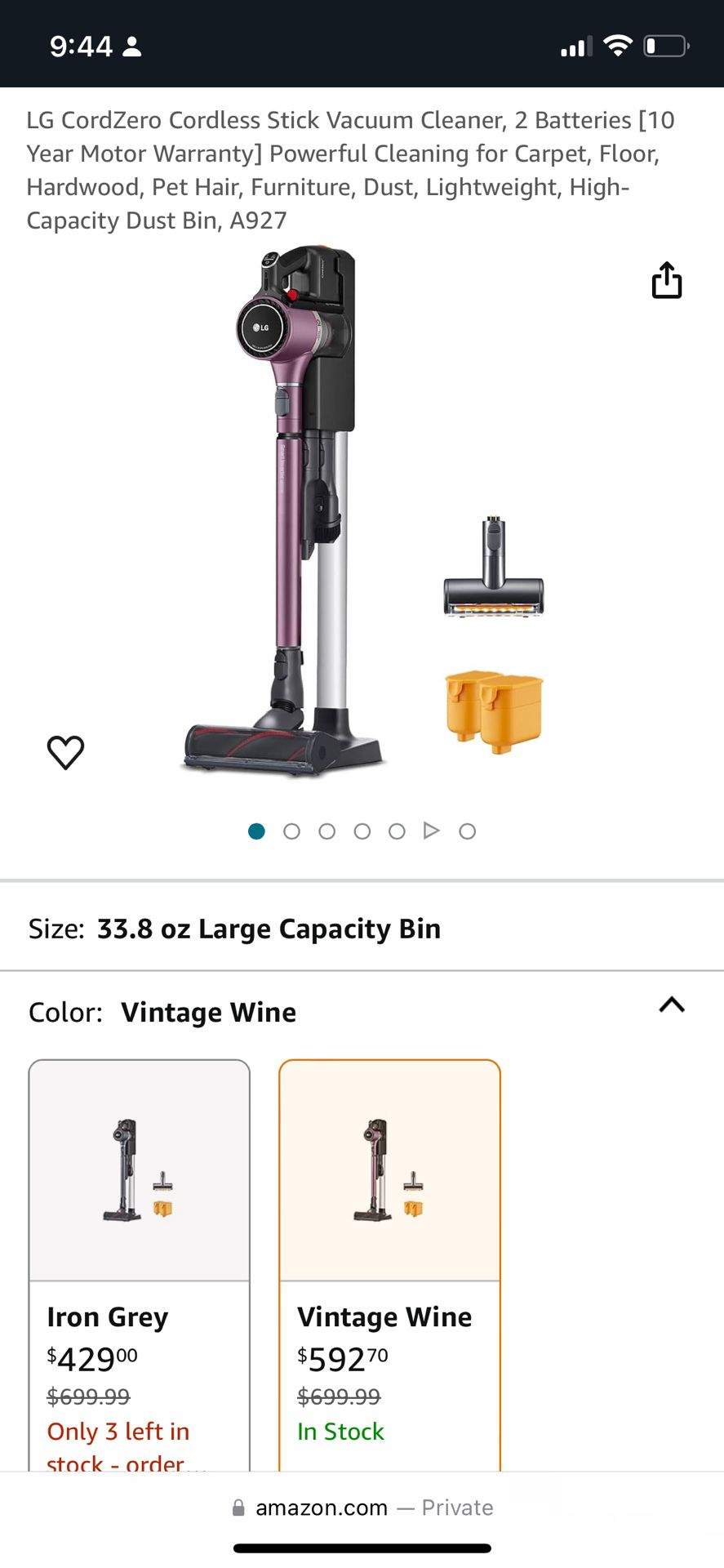 LG Cordless vacuum 