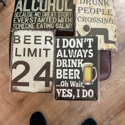 Comical Tin Beer Sign