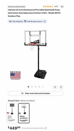 Lifetime Adjustable Basketball Hoop