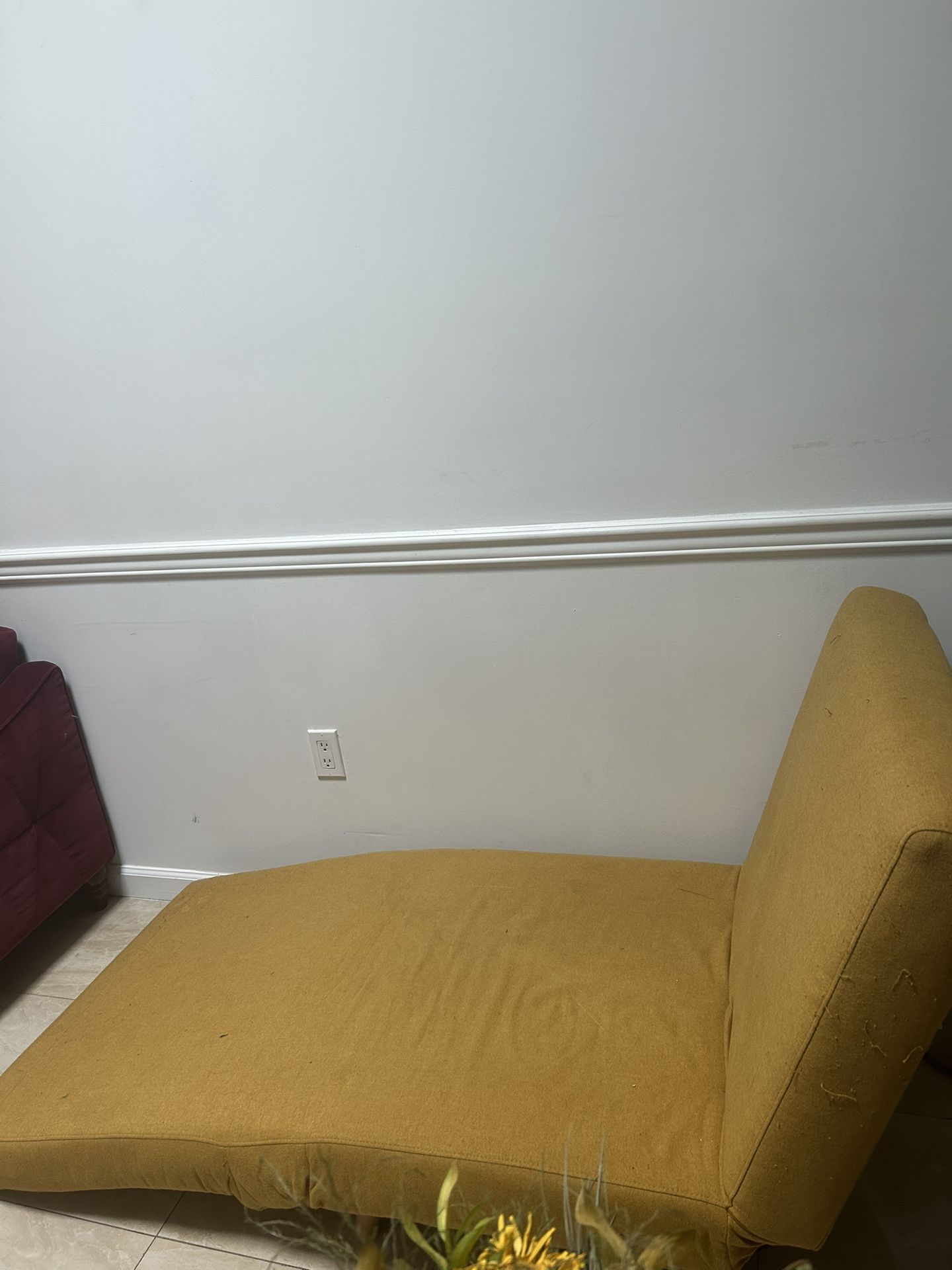Mustard Yellow Chaise Lounge