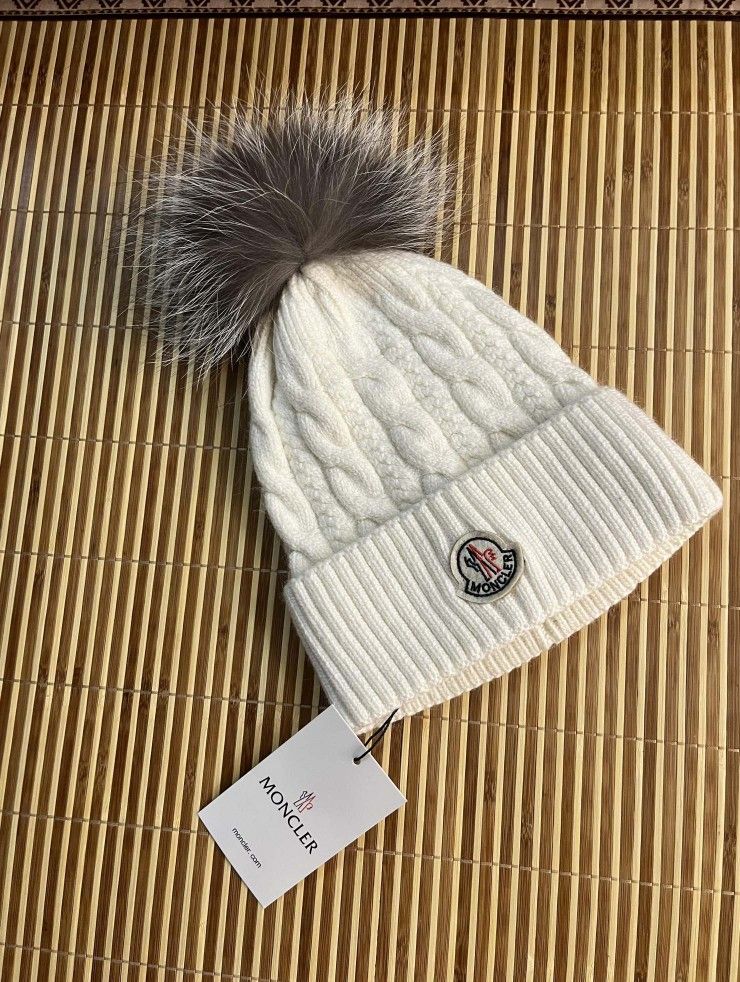 Moncler Black Knit Pom-Pom Beanie
