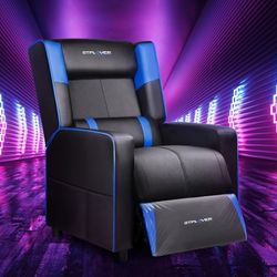 New Gaming Recliner Chair Racing Style Single Living Room Sofa Recliner PU Leather Recliner Seat Home Theater Seating with Footrest Video Game Chair H