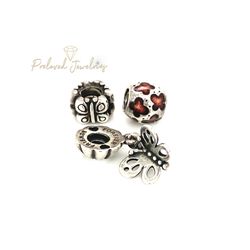 3 Pandora Butterfly Motifs Charms