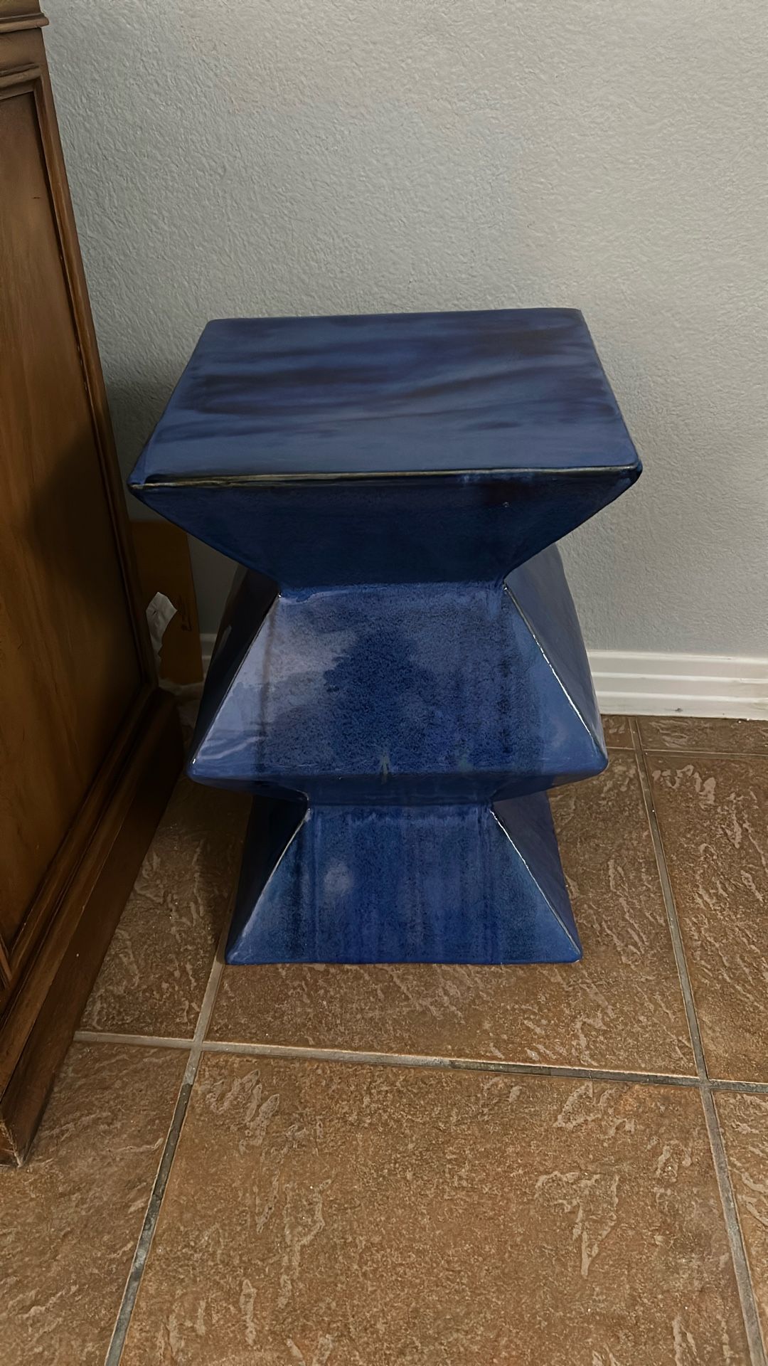 Occasional table, mid-century, modern, glazed ceramic finish, 18 inches
