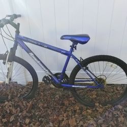 Blue And White Razor Mountain Bike