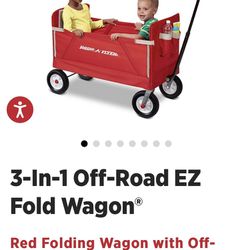 Radio Flyer 3-in 1 Folding Wagon Ride On For Kids ,cargo And Cargo,red Used A Few Times 