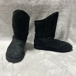Women’s AUSTRALIA LUXE Black Suede Shearling COSY SHORT Boots Size 7