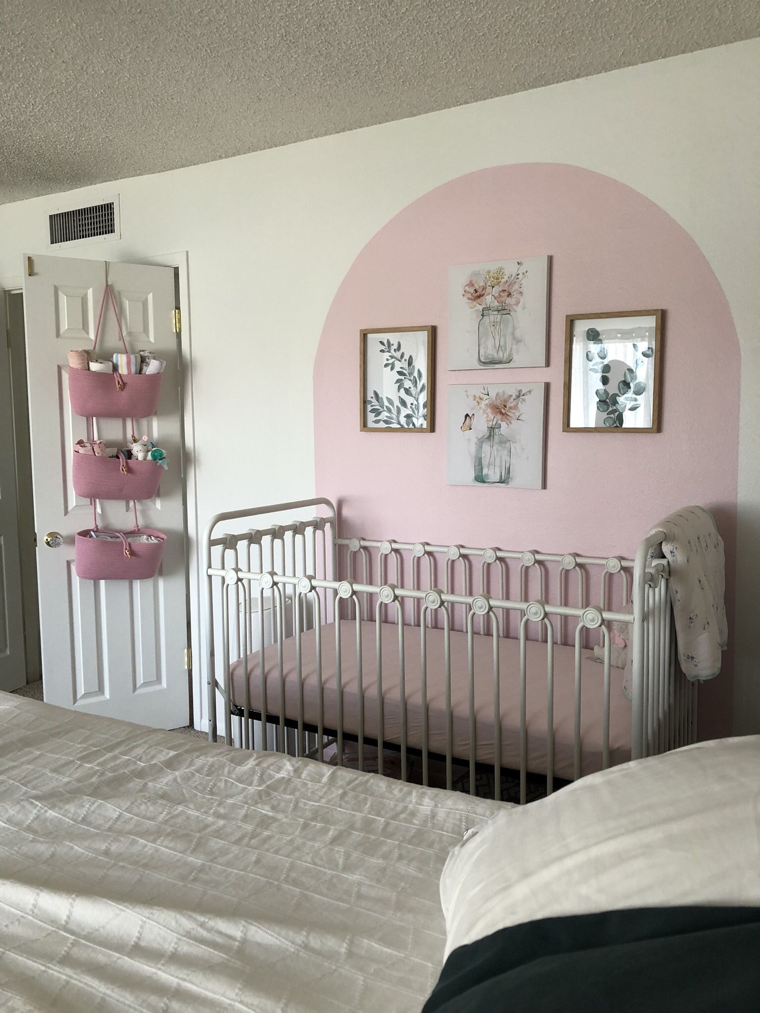 White Metal Baby Crib