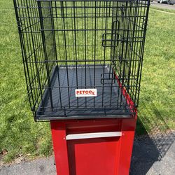 Medium dog crate double doors. Like new