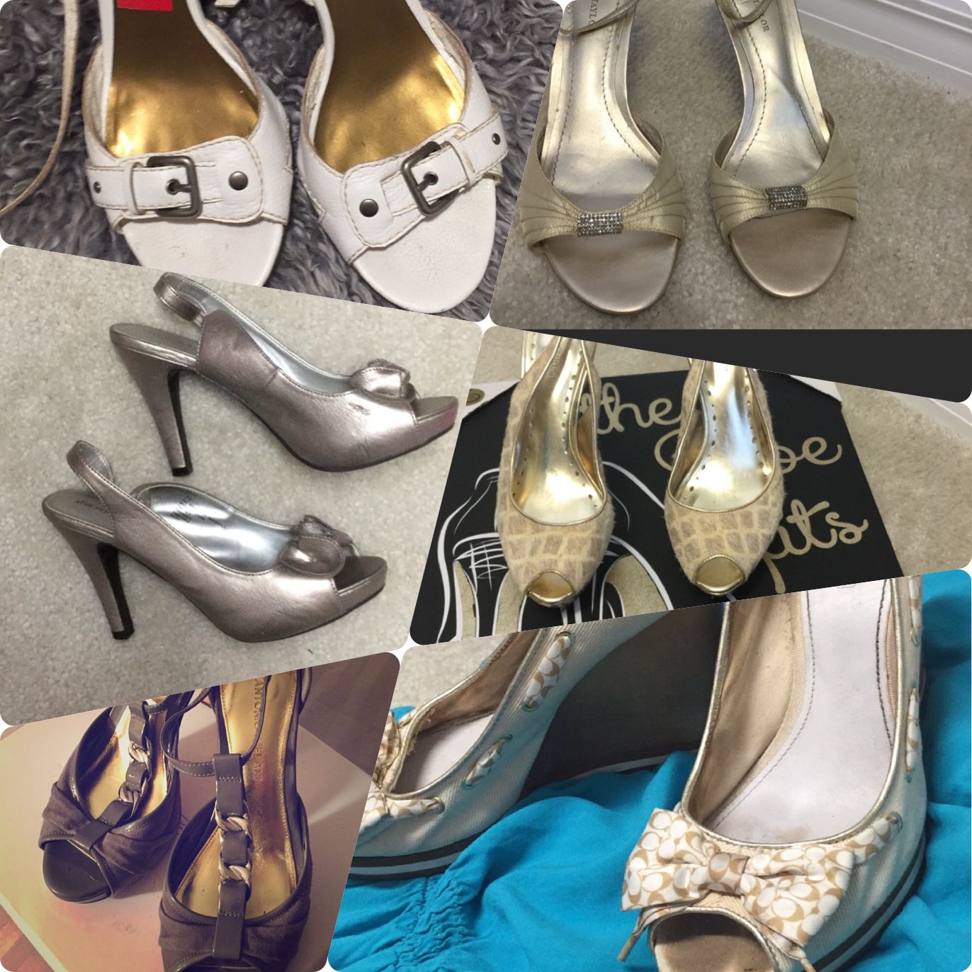 Six pairs of size 8 designer women’s shoes
