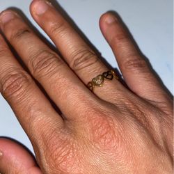Stainless Steel Heart Ring Size 6
