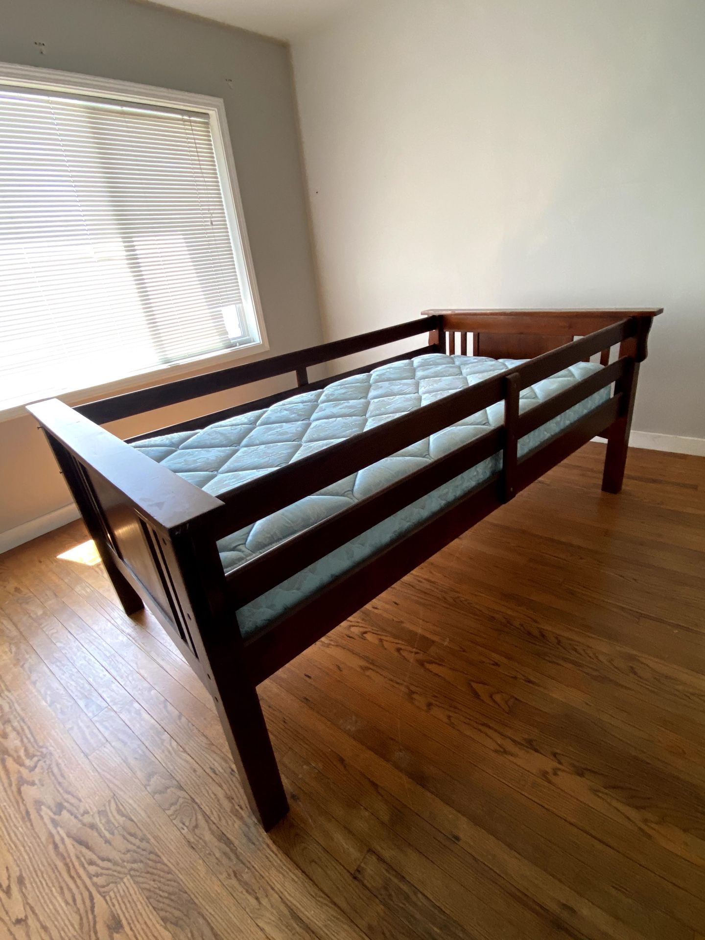 Twin bed and mattress