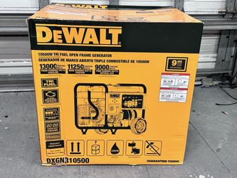 DEWALT Generator DXGNR10500 10,500W Tri-Fuel  7.9gal Tank Yellow/Black