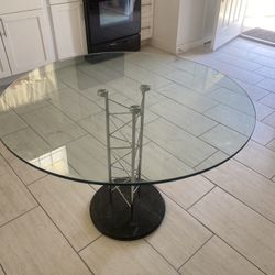 Round glass table, $50