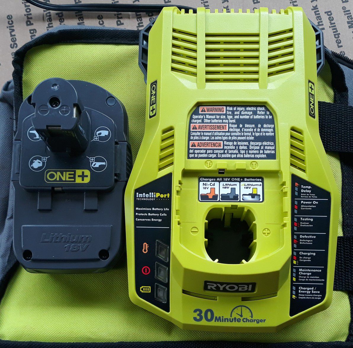 Ryobi 18 volt 3 amp battery and charger