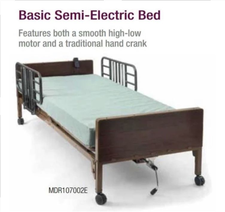 Medline Semi-Electric Basic Homecare Hospital Bed - MDR107002E