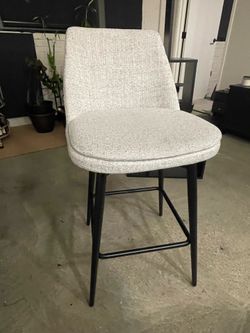 Modern Upholstered Counter Height Bar Stools, Set of 2