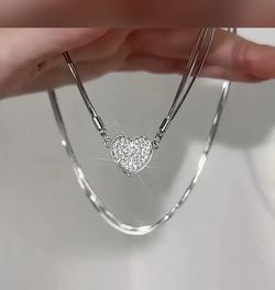 Silver Heart Magnet Necklace