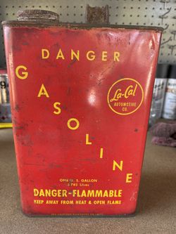 Vintage La-Cal Automotive Gasoline Can