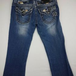 Miss Me Embellished Sequined Jeans Size 24x31 Boot JE5688B2R