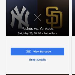 Padres Yankees Tickets 05/28 4 Tix 