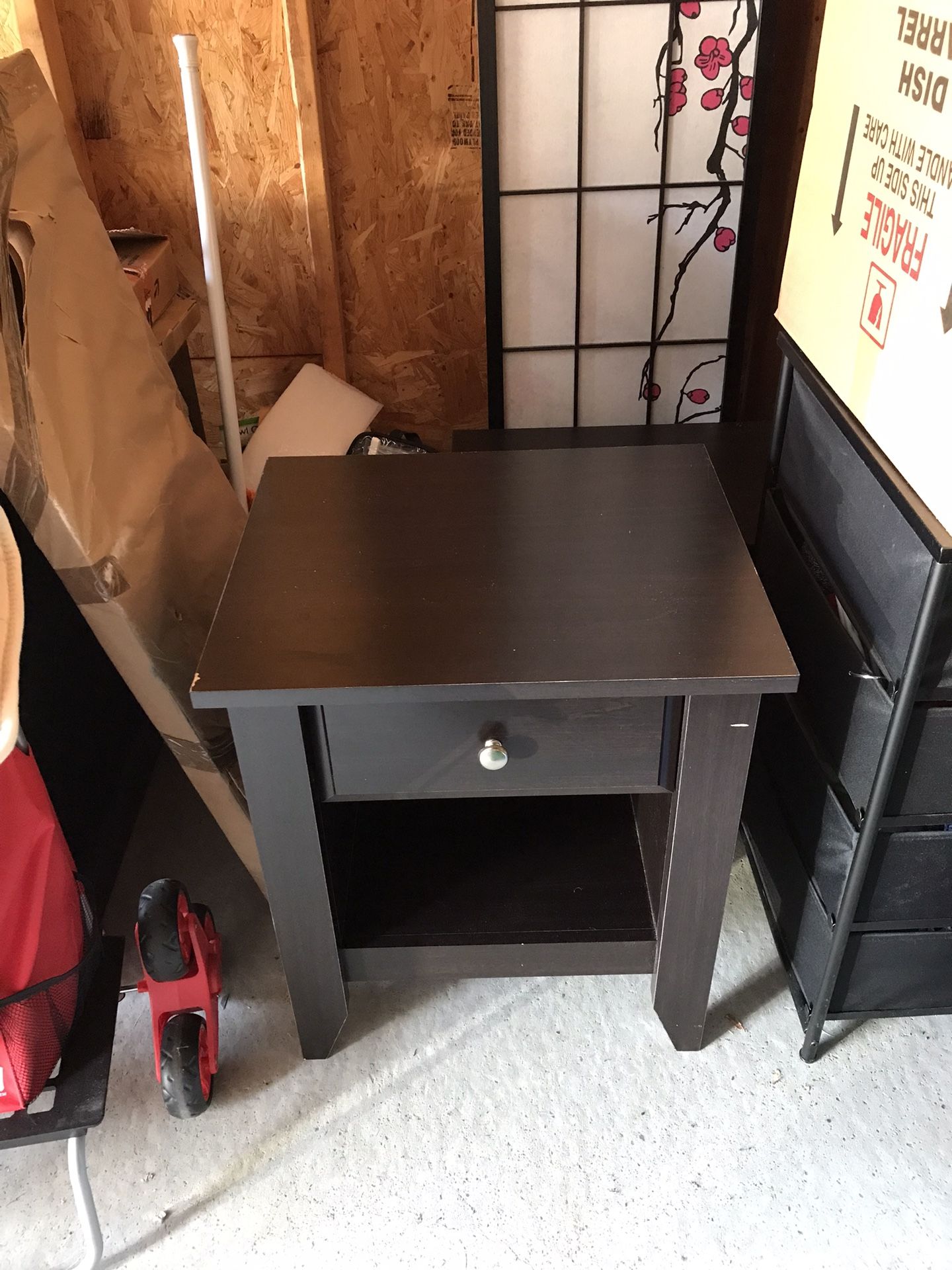 1 Espresso Night/End Table $15 size 20.75 L x 17.5 W x 12.25 H