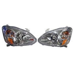2003-2005 Toyota Echo Clear Headlight Assembly Headlamp Chrome Left & Right